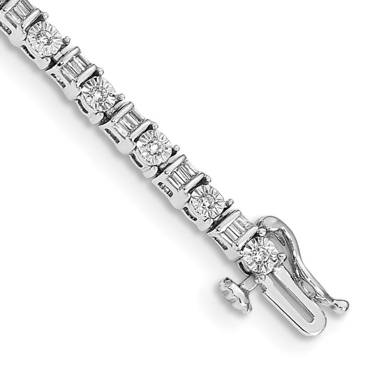 14k White Gold Natural Diamond Bracelet