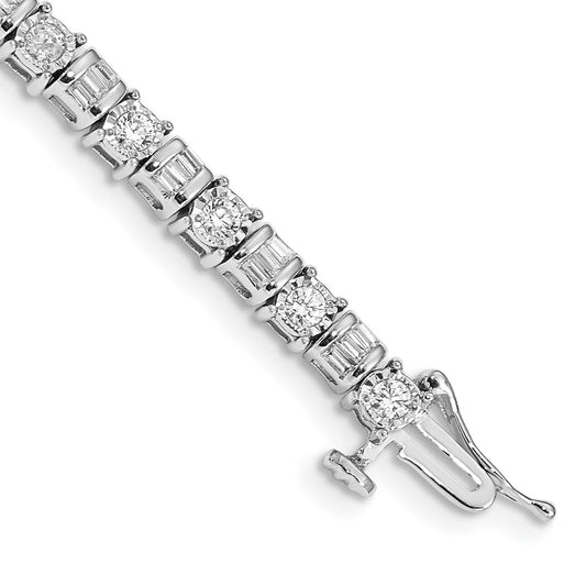 14k White Gold Natural Diamond Bracelet