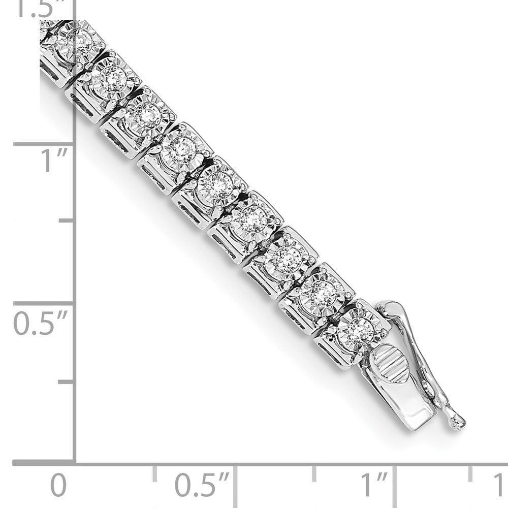 14k White Gold Natural Diamond Tennis Bracelet
