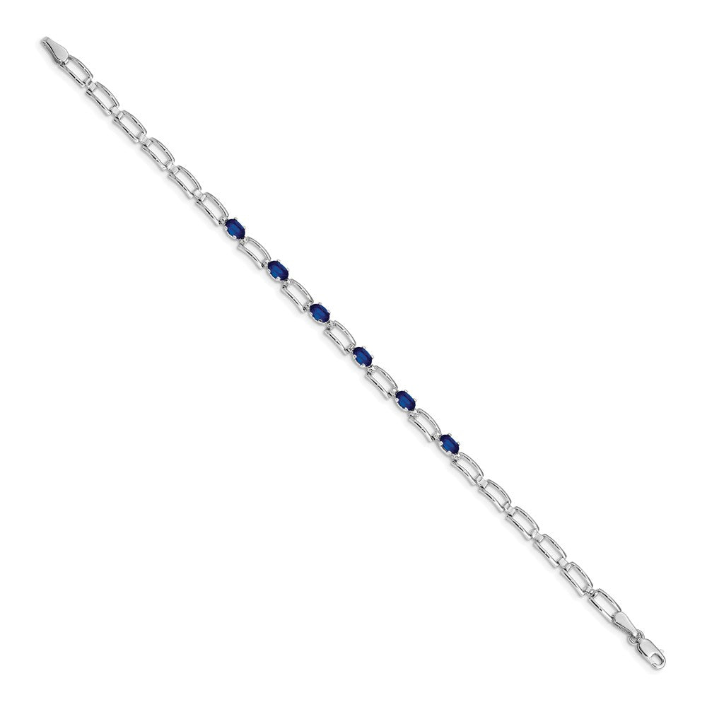 14k White Gold Sapphire Bracelet