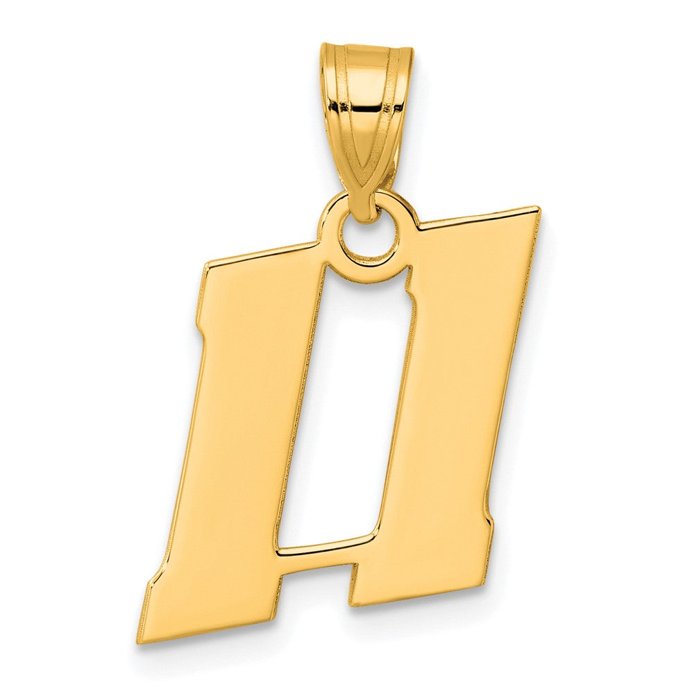 14k Yellow Gold Polished Block Number 11 Pendant