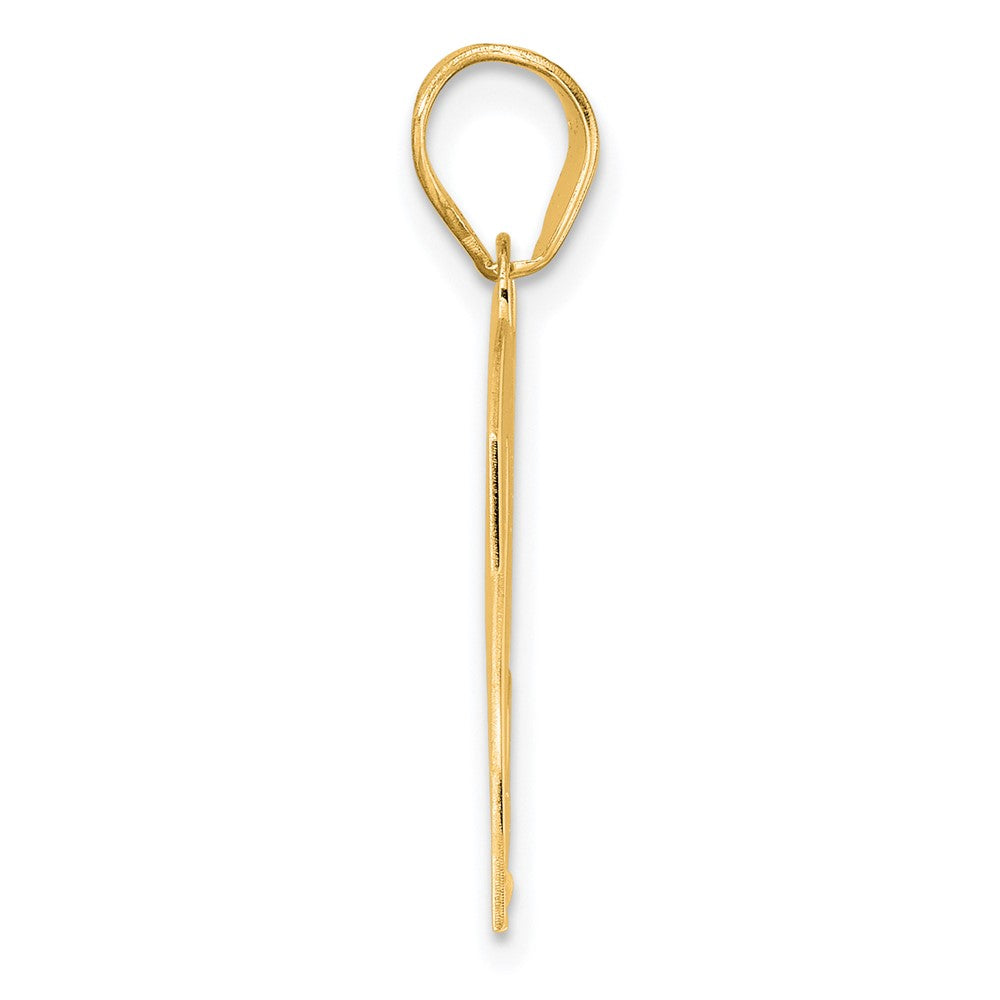 14k Yellow Gold Polished Block Number 23 Pendant