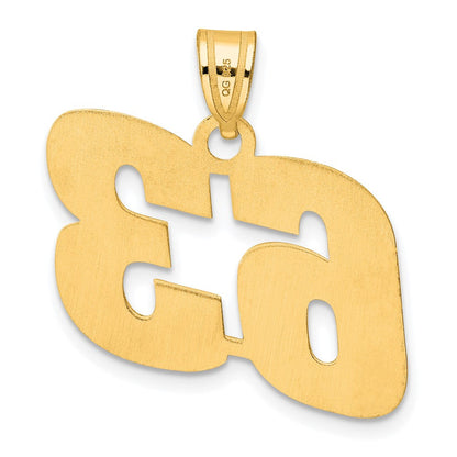 14k Yellow Gold Polished Block Number 63 Pendant