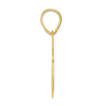 14k Yellow Gold Polished Block Number 66 Pendant