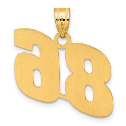 14k Yellow Gold Polished Block Number 86 Pendant