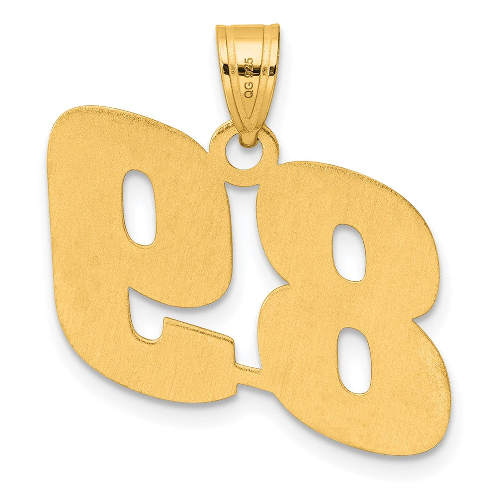 14k Yellow Gold Polished Block Number 89 Pendant