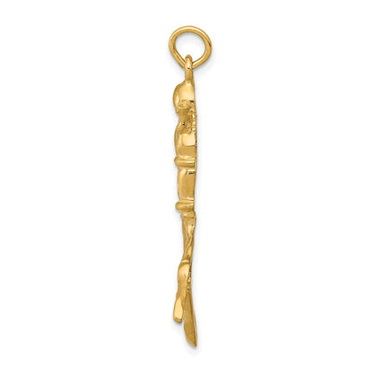 14k Yellow Gold Scuba Diver Charm