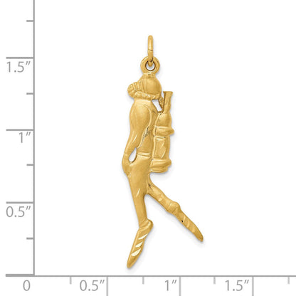 14k Yellow Gold Scuba Diver Charm