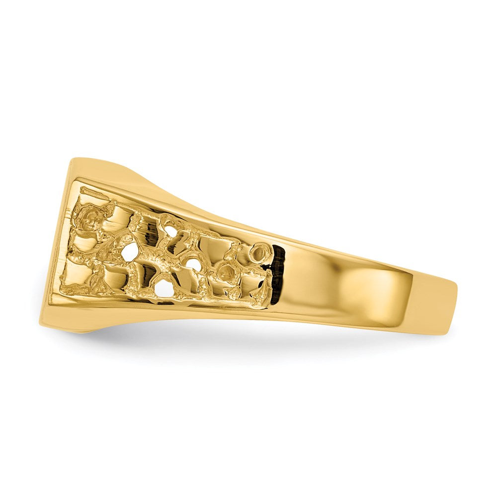 14K Yellow Gold 9.0x10.5mm Open Back Men's Signet Ring