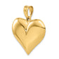 14k Yellow Gold Polished 3-D Puffed Heart Pendant
