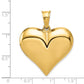 14k Yellow Gold Polished 3-D Puffed Heart Pendant