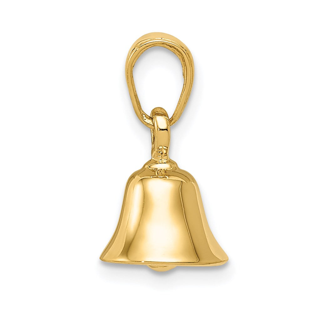 14k Yellow Gold 3-D Moveable Bell Pendant