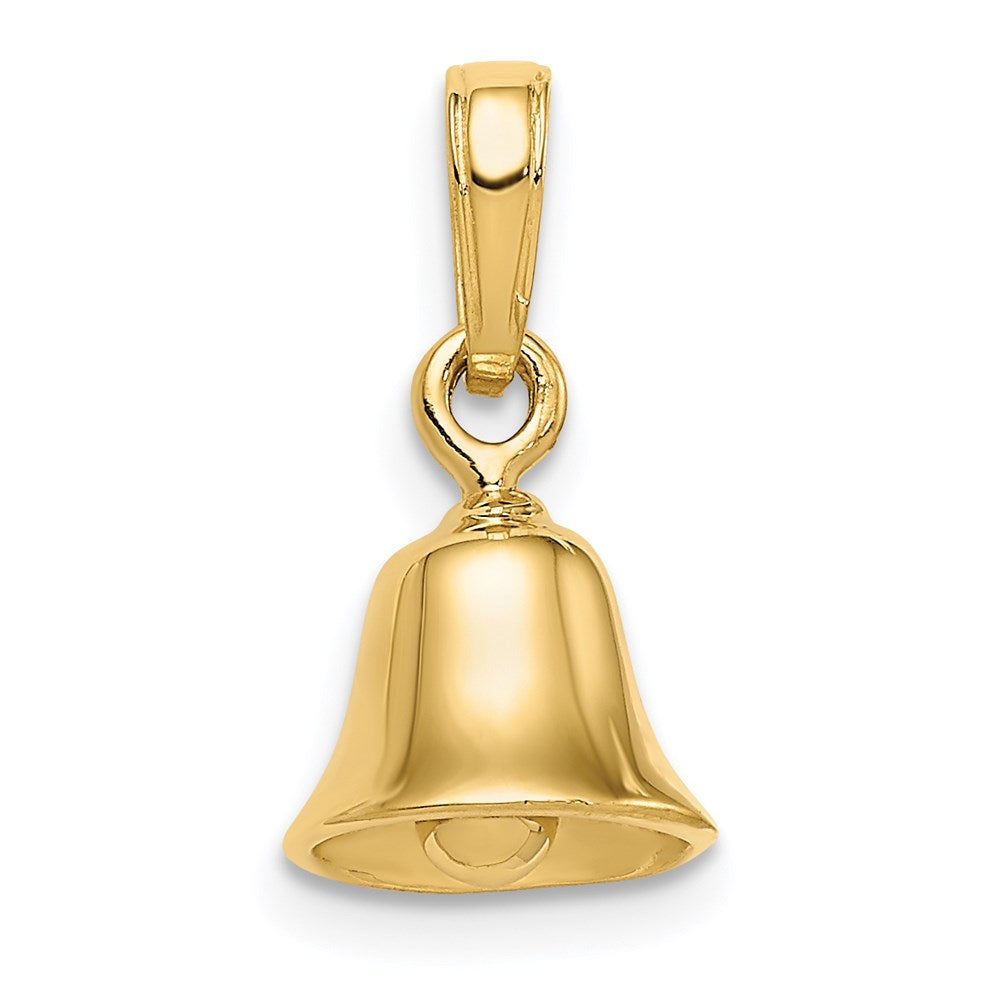 14k Yellow Gold 3-D Moveable Bell Pendant
