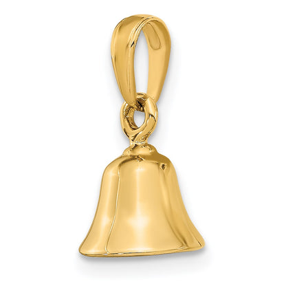 14k Yellow Gold 3-D Moveable Bell Pendant