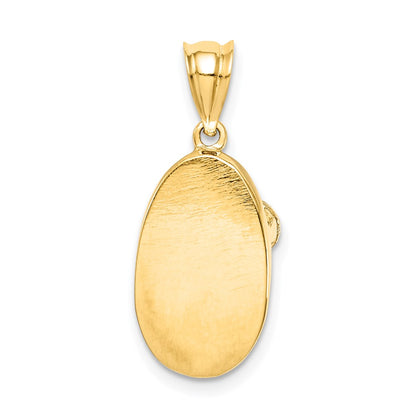 14k Yellow Gold Polished 3D Baby Shoe Pendant