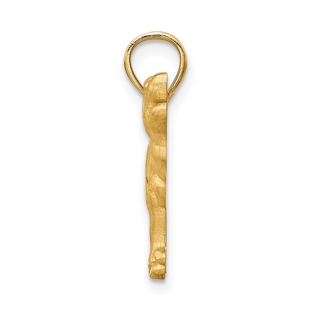 14k Yellow Gold Diamond-cut Labrador Retriever Pendant