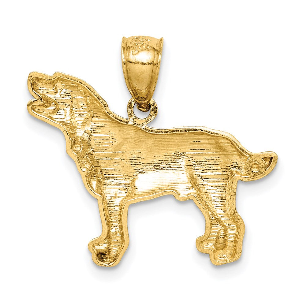 14k Yellow Gold Diamond-cut Labrador Retriever Pendant