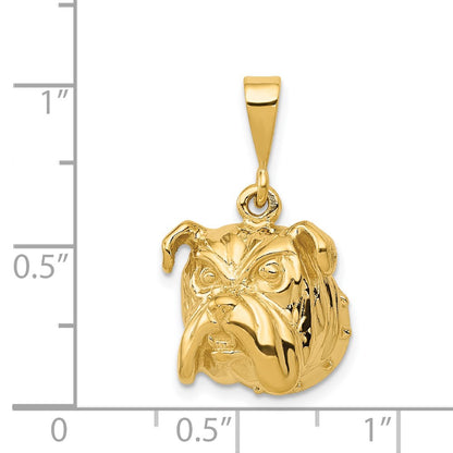 14k Yellow Gold Bulldog Pendant