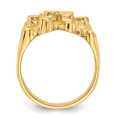 14K Yellow Gold Men's Nugget Ring