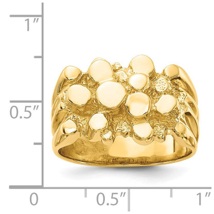 14K Yellow Gold Men's Nugget Ring
