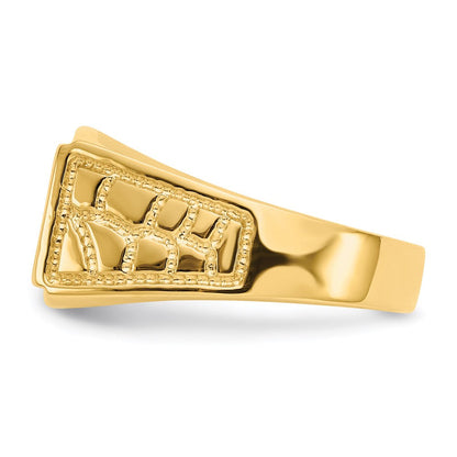14K Yellow Gold 8.5x13.0mm Open Back Men's Signet Ring