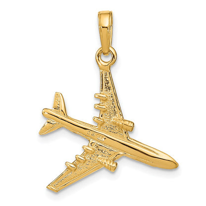 14k Yellow Gold 3-D Jet Pendant