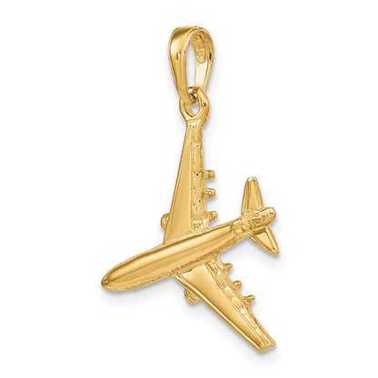 14k Yellow Gold 3-D Jet Pendant