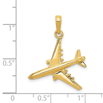 14k Yellow Gold 3-D Jet Pendant