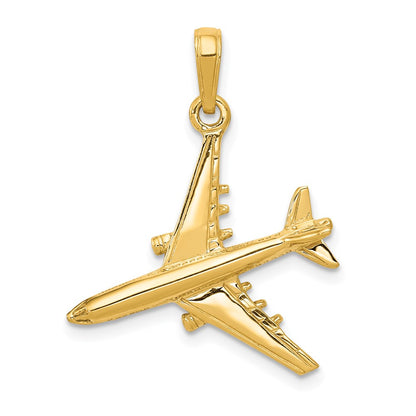 14k Yellow Gold 3-D Jet Pendant