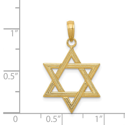 14k Yellow Gold Polished Star of David Pendant