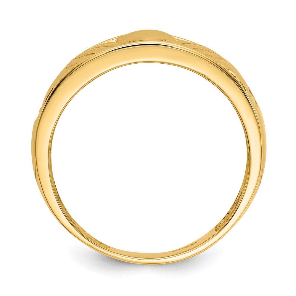 14K Yellow Gold Polished Men's Claddagh Band