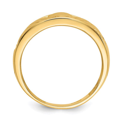 14K Yellow Gold Polished Men's Claddagh Band
