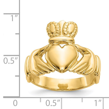 14K Yellow Gold Men's Claddagh Ring