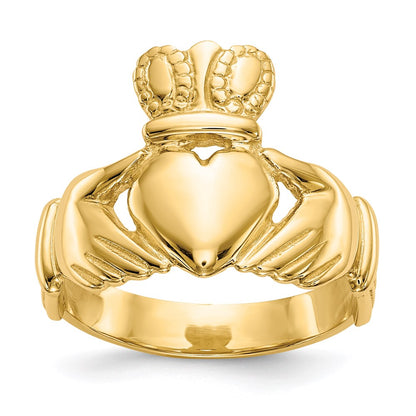 14K Yellow Gold Men's Claddagh Ring