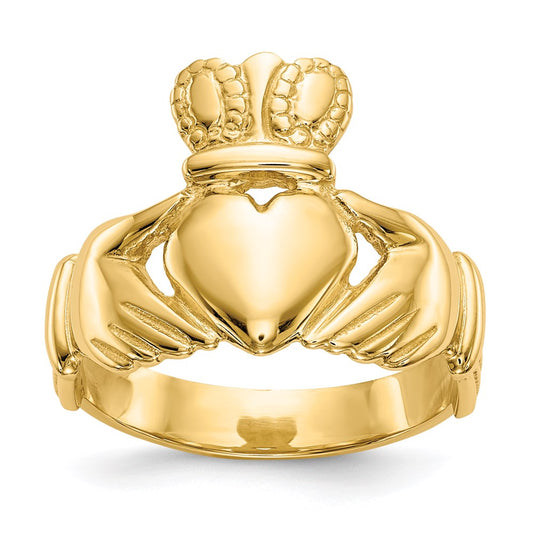 14K Yellow Gold Men's Claddagh Ring