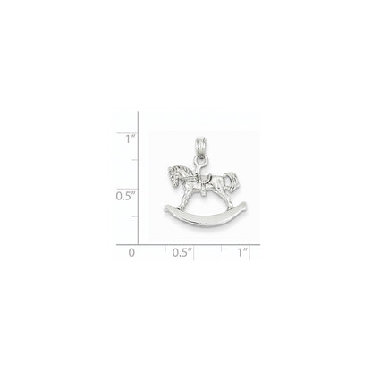 14k White Gold 3-D Rocking Horse Pendant