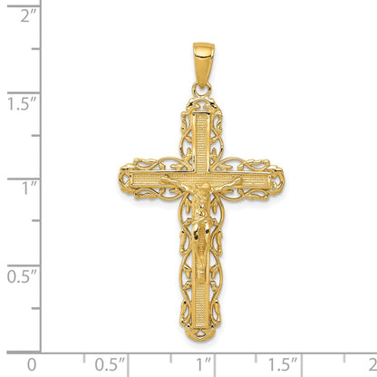 14k Yellow Gold Crucifix Pendant