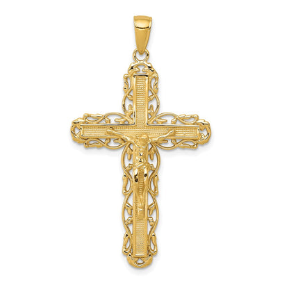 14k Yellow Gold Crucifix Pendant