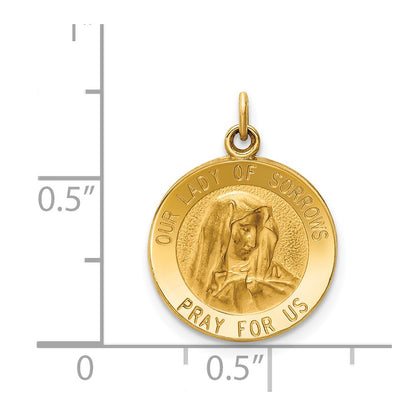 14k Yellow Gold Our Lady of Sorrows Medal Charm