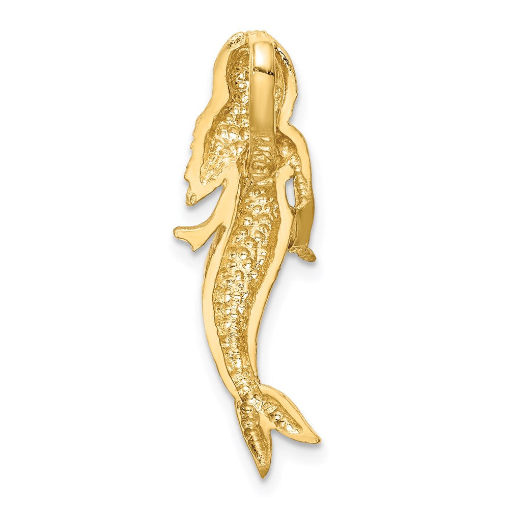 14k Yellow & Rhodium Gold & White Rhodium Brushed Mermaid Slide