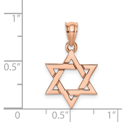 14k Rose Gold Rose Polished Star of David Pendant