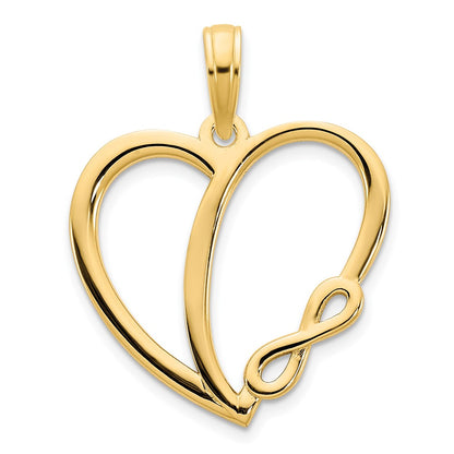 14k Yellow Goldy Infinity Heart Charm