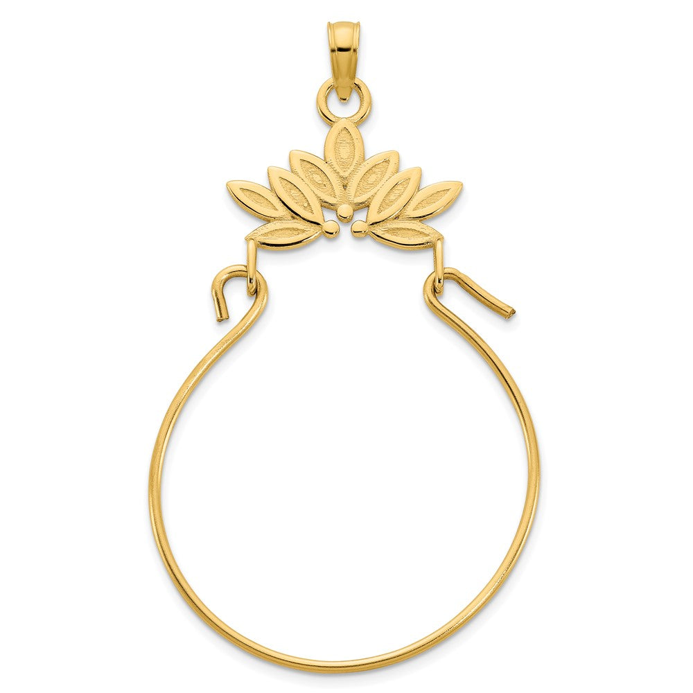 14k Yellow Gold Fancy Charm Holder Pendant