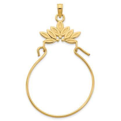 14k Yellow Gold Fancy Charm Holder Pendant