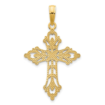 14k Yellow Gold Fancy Cross Charm