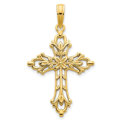 14k Yellow Gold Fancy Cross Charm