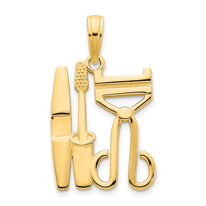 14k Yellow Gold Cosmetics Pendant