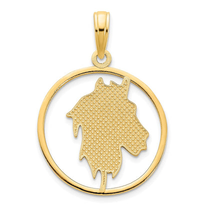 14k Yellow Gold Horse Pendant