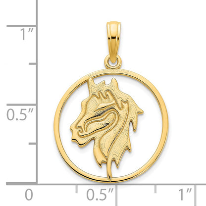 14k Yellow Gold Horse Pendant
