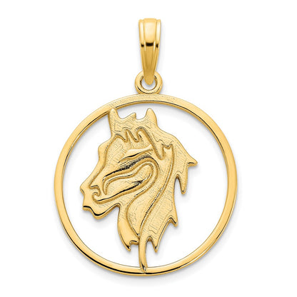 14k Yellow Gold Horse Pendant